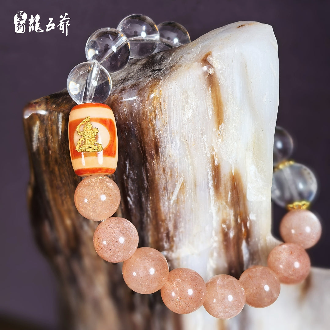 Calm Mind & Tranquil Spirit (Sunstone with White Crystal Bracelet)