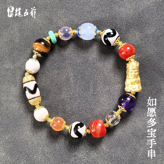 Wish-fulfilling multi-gemstone bracelet