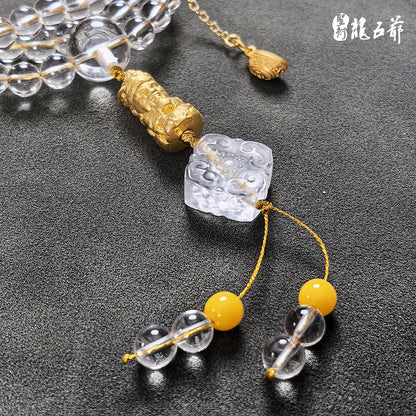 [Anfu Zunrong] White Crystal 108-Bead Rosary Bracelet, a bracelet that girls love the most.
