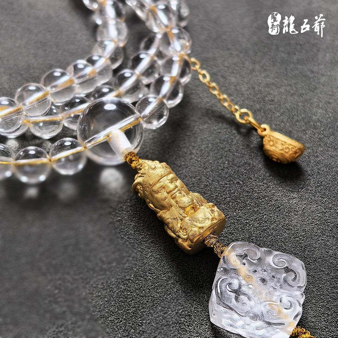 [Anfu Zunrong] White Crystal 108-Bead Rosary Bracelet, a bracelet that girls love the most.